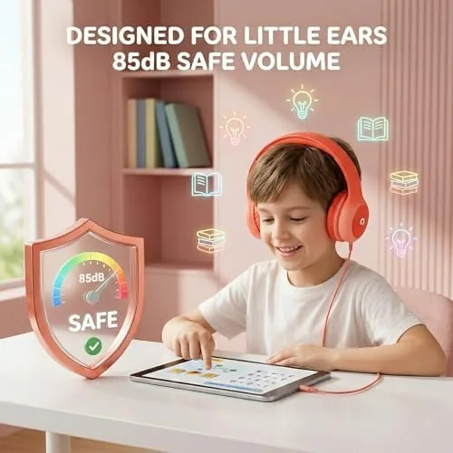 Close look at the ADOOPE Wired Kids Headphones with USB C Plug, 85dB Safe build quality
