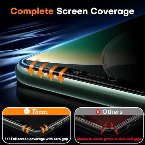 Another view of the TOCOL for iPhone 11 Pro Max/Xs Max Privacy Screen Protector