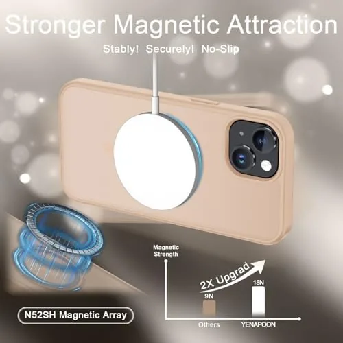Close look at the YENAPOON for iPhone 15 Case, iPhone 14/13 Case, Magnetic Cover build quality