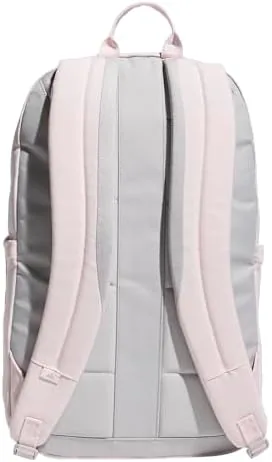 Backpack hanging on a hook with its internal pockets visible