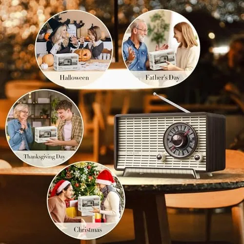 The YOWGULF AM FM Radio Classic Retro Wood Table Bluetooth Speaker compared in context