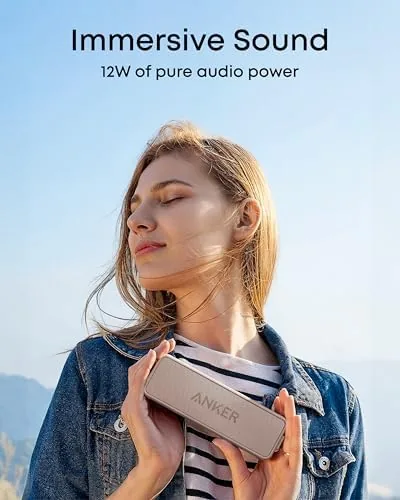 Another view of the Anker soundcore 2 Portable Bluetooth Speaker, Stereo Sound, IPX7 |