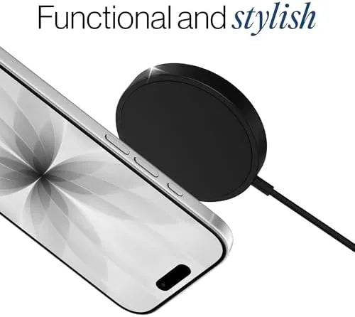 The SPOTMINDERS Wireless Charger for iPhone, AirPods, Tracking Card 15W Flat in real use