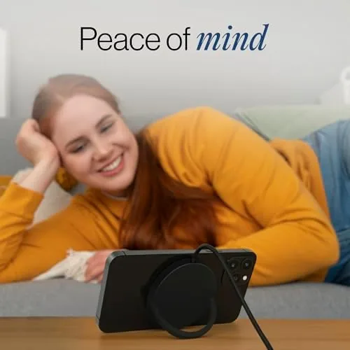Another view of the SPOTMINDERS Wireless Charger for iPhone, AirPods, Tracking Card 15W Flat