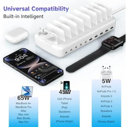 The 320W Charging Station for Multiple Devices, 10 Ports Fast Multi-Device compared in context