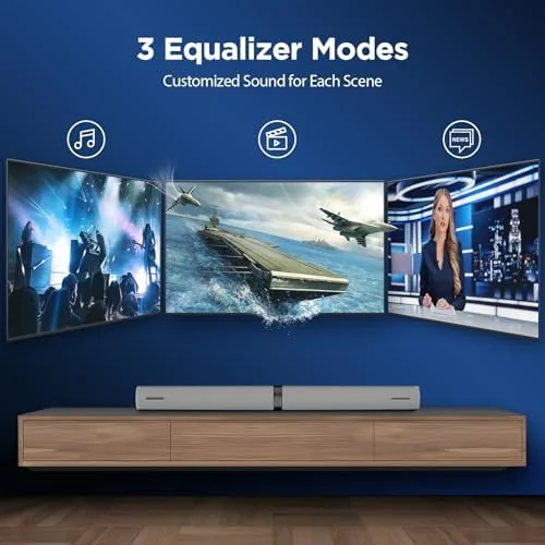 The Sound Bar for Smart TV, 90W Soundbar with Bluetooth 5.3/ARC/Optical/AUX in real use