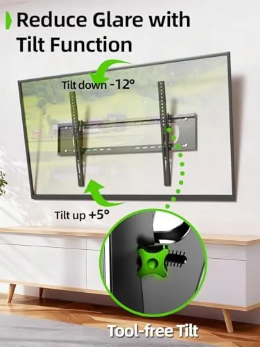 The USX MOUNT Heavy Duty Tilting TV Wall Mount for 60-120" in real use