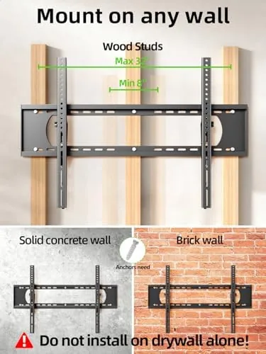 Another view of the USX MOUNT Heavy Duty Tilting TV Wall Mount for 60-120"