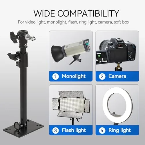 Another view of the PHOCUS Photography Studio Wall Mount Boom Arm, 22 Inch with