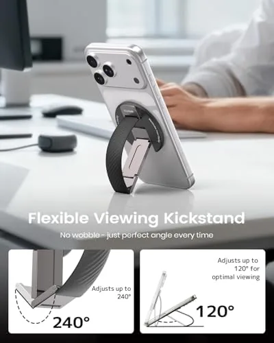 The 2026 Klearlook for MagSafe Phone Grip with Silicone Finger Strap in real use