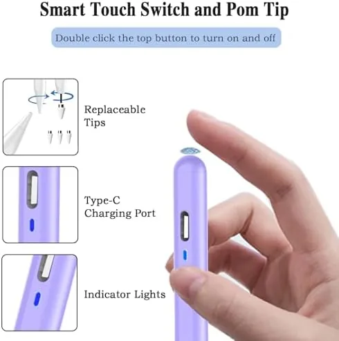 Another view of the Stylus Pen for Android Tablet,Tablet Pencil for iOS/Android,Gradient Purple |