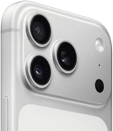 Close look at the Apple iPhone 17 Pro, US Version, 512GB, eSIM, Silver for AT&T (Renewed) build quality
