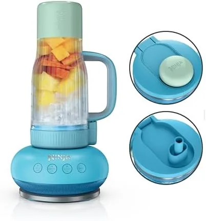 The Ninja BlendBOSS personal blender in the DB351BL finish with its 26 ounce tumbler attached