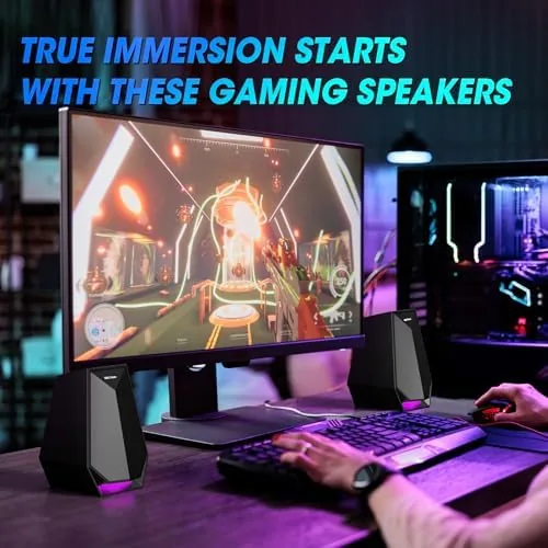 Close look at the BESTISAN Computer Gaming Speakers for Desktop PC | 30W Powered build quality