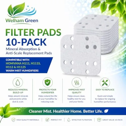 Close look at the Filter Pads 10-Pack Compatible with Homvana H111, H111S, H112 & build quality