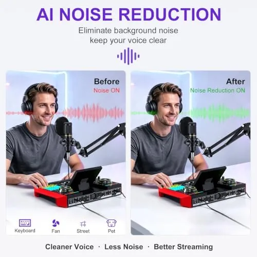 The Neculogy Audio Interface Podcast Equipment Bundle with 3.5mm Condenser Microphone compared in context