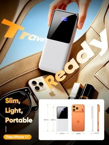 The CFIAI power bank compared with a bulky 20000mAh power bank