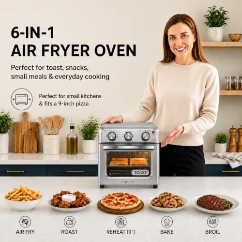 Close look at the VAL CUCINA 6-in-1 Air Fryer Toaster Oven Combo, Compact 12.7 build quality
