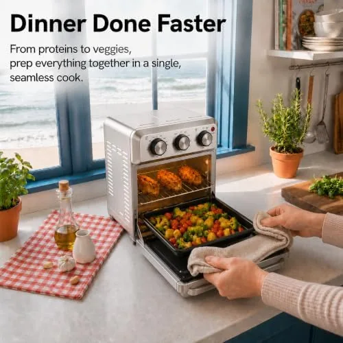 Another view of the VAL CUCINA 6-in-1 Air Fryer Toaster Oven Combo, Compact 12.7