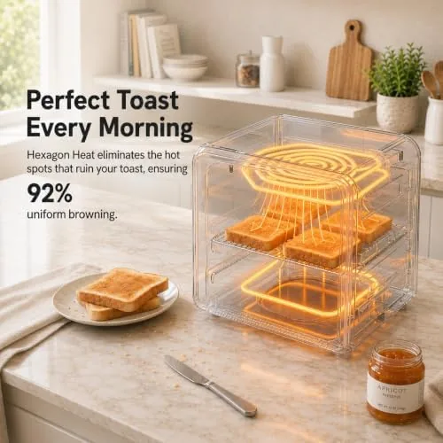 The VAL CUCINA 6-in-1 Retro Air Fryer Toaster Oven Combo, Compact in real use