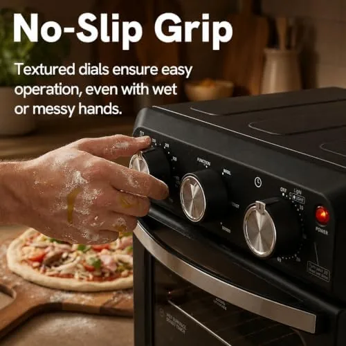 Another view of the VAL CUCINA 6-in-1 Retro Air Fryer Toaster Oven Combo, Compact