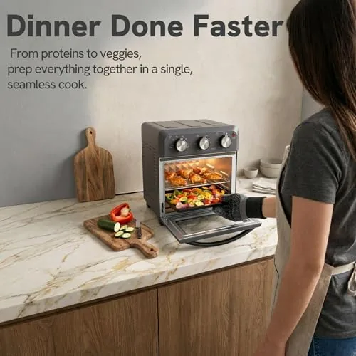 The VAL CUCINA 6-in-1 Retro Air Fryer Toaster Oven Combo, Compact compared in context