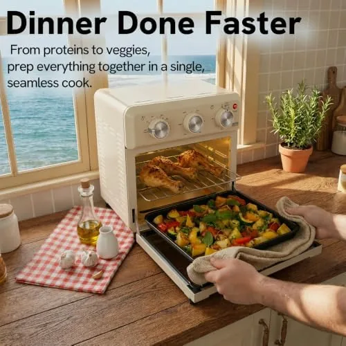 The VAL CUCINA 6-in-1 Retro Air Fryer Toaster Oven Combo, Compact compared in context