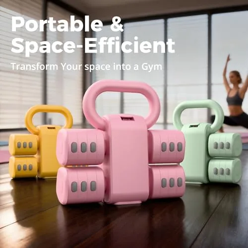 Close look at the 2-in-1 Adjustable Dumbbell Set for Women - 4 Levels (2.2lbs build quality