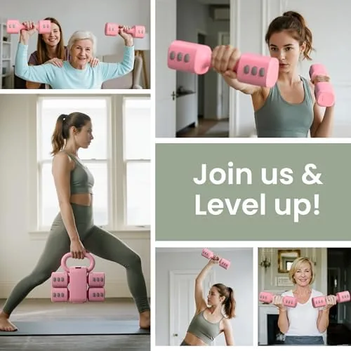 The 2-in-1 Adjustable Dumbbell Set for Women - 4 Levels (2.2lbs compared in context