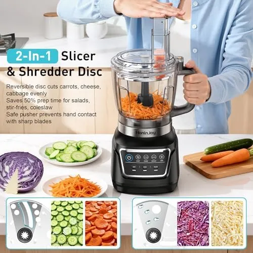 The all-in-one machine next to a dedicated blender and food processor