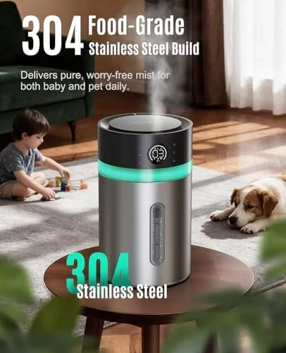Close look at the Stainless Steel Humidifier, Easy to Clean Humidifier, Dishwasher Safe Humidifiers build quality