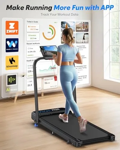 LED display and remote control on the Cardirun walking pad showing speed and distance