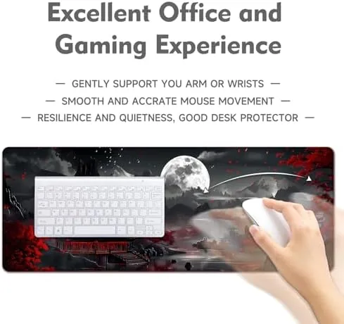 Close look at the Japanese Desk Mat Mouse Pad Dark Moon Gaming Desk Pad build quality