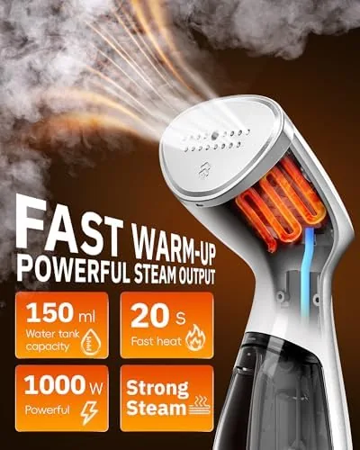 Close look at the OGHom Portable Travel Handheld Steamer for Clothes, Garment Wrinkle Remover build quality