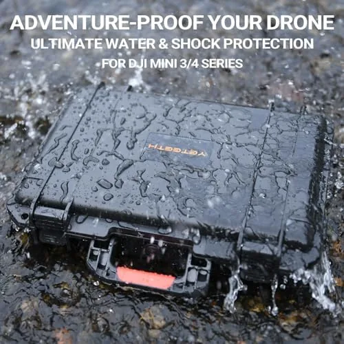 The hard case next to a padded soft drone bag for comparison
