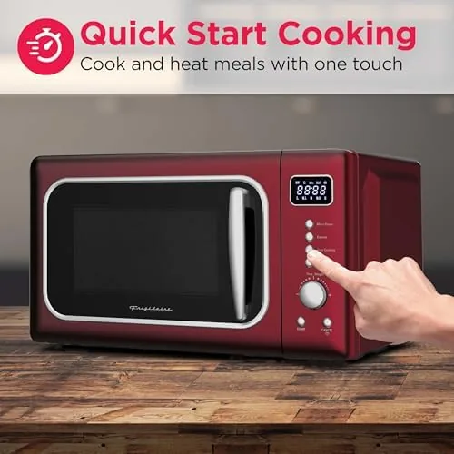 The control panel showing the auto cook menu buttons and LED display