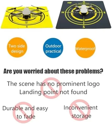 Another view of the Universal PU Drone Landing Pad, Double-Sided Fast-Fold 43cm Helipad Launch