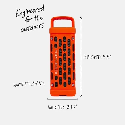 Close look at the Turtlebox Ranger, Ultra-Portable Bluetooth Speaker, Waterproof, Orange | Built For build quality