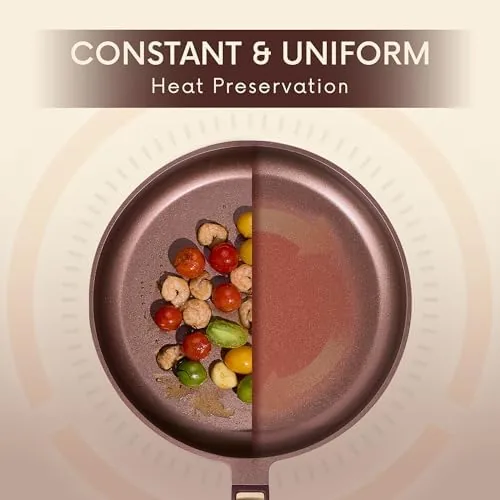 The CAROTE set next to a stainless steel pan and a cast iron pan
