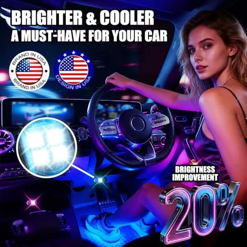 Another view of the Upgraded Wireless LED Lights for Car, Rechargeable Interior Car Lights
