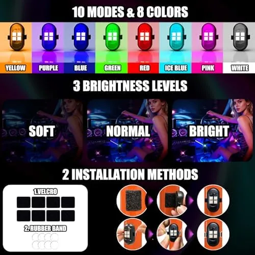 The Upgraded Wireless LED Lights for Car, Rechargeable Interior Car Lights compared in context