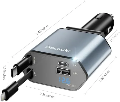 The Retractable Car Charger for iPhone 17, 69W USB C 4 in real use