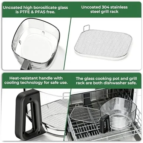 Testing the 5 QT Glass Air Fryer, Non Toxic Airfryer with Digital over two weeks