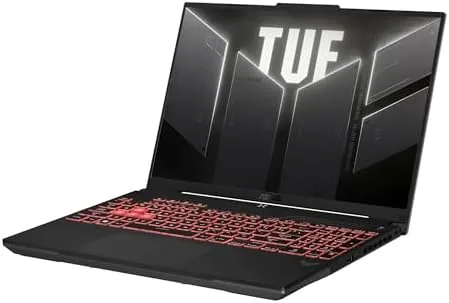 Detail shot of the ASUS TUF Gaming A16 Laptop: AMD Ryzen 7 7445HS, 16" features