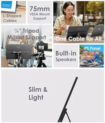 MSI portable monitor on a tripod during a video call setup