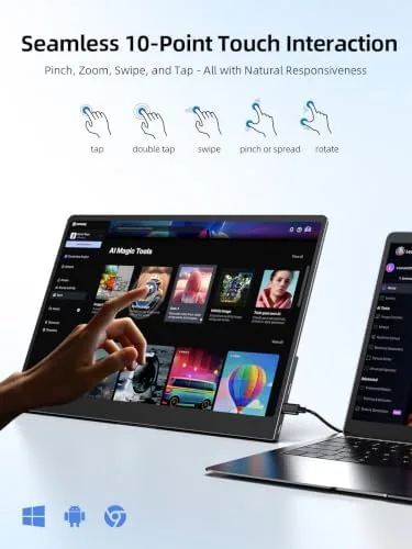 Close look at the UPERFECT Portable Monitor Touchscreen 15.6 Inch 125% sRGB Travel Monitor build quality