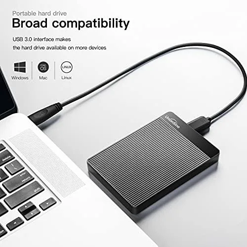 Close look at the UnionSine 500GB Ultra Slim Portable External Hard Drive HDD-USB 3.0 build quality
