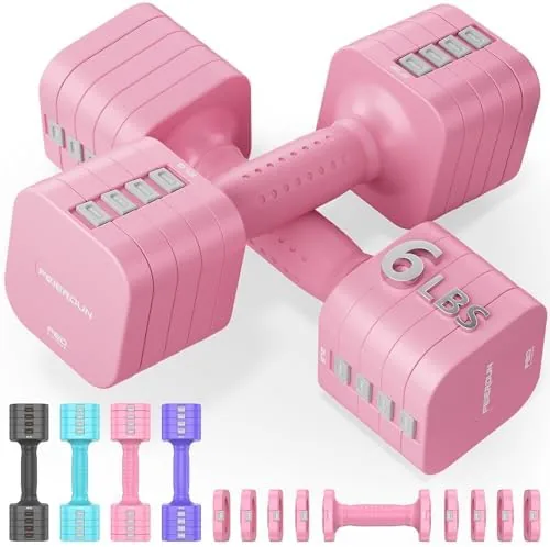 FEIERDUN DB3 5-in-1 Adjustable Dumbbell Set, 6LB/10LB Pair Adjustable Weights for Women at Home Review: Tested and Rated