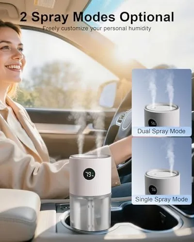 Another view of the 3000mAh Rechargeable Humidifier for Car Cup Holder, Digital Display |
