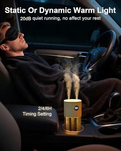 Testing the 3000mAh Rechargeable Humidifier for Car Cup Holder, Digital Display | over two weeks